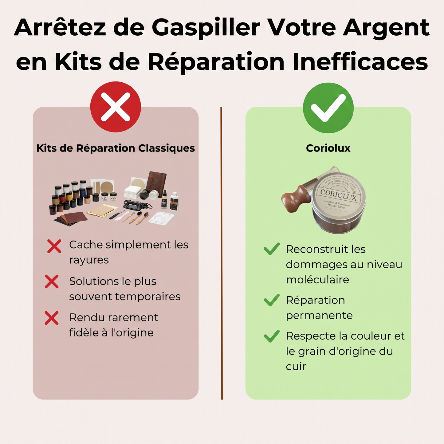 Coriolux — Baume Réparateur Cuir & Mobilier